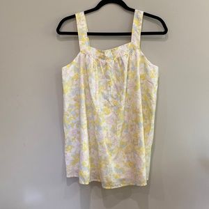 THE NINES BY HATCH Maternity Yellow, white and blue summer tank top Sz M NWOT